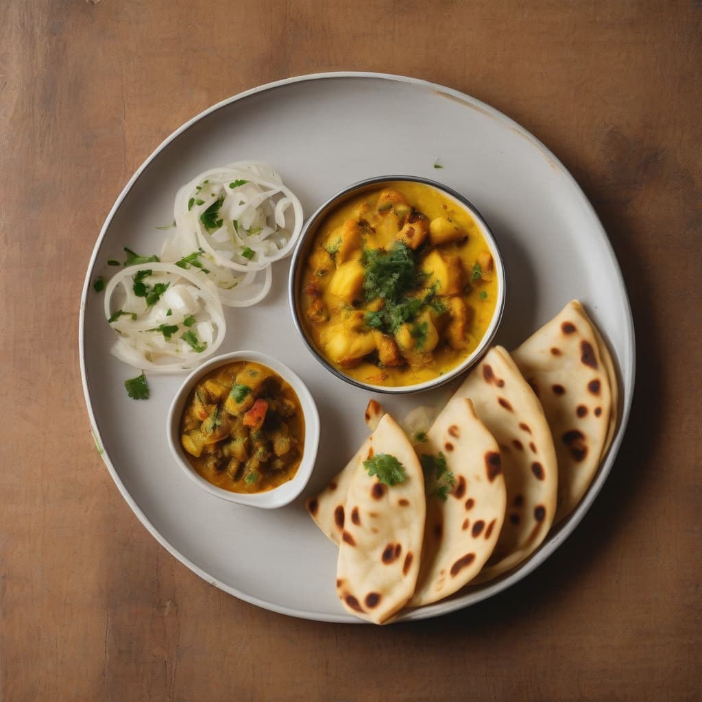 Amritsari kulcha plate/ aloo onion/ mix